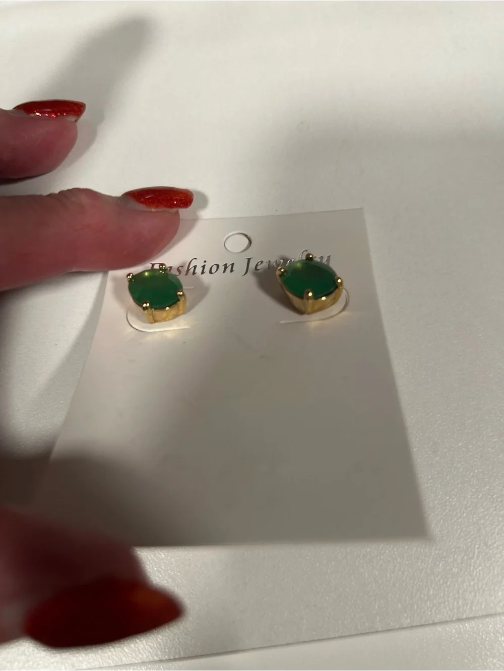 kate spade Gold-Trim Emerald Green Round Stud Earrings